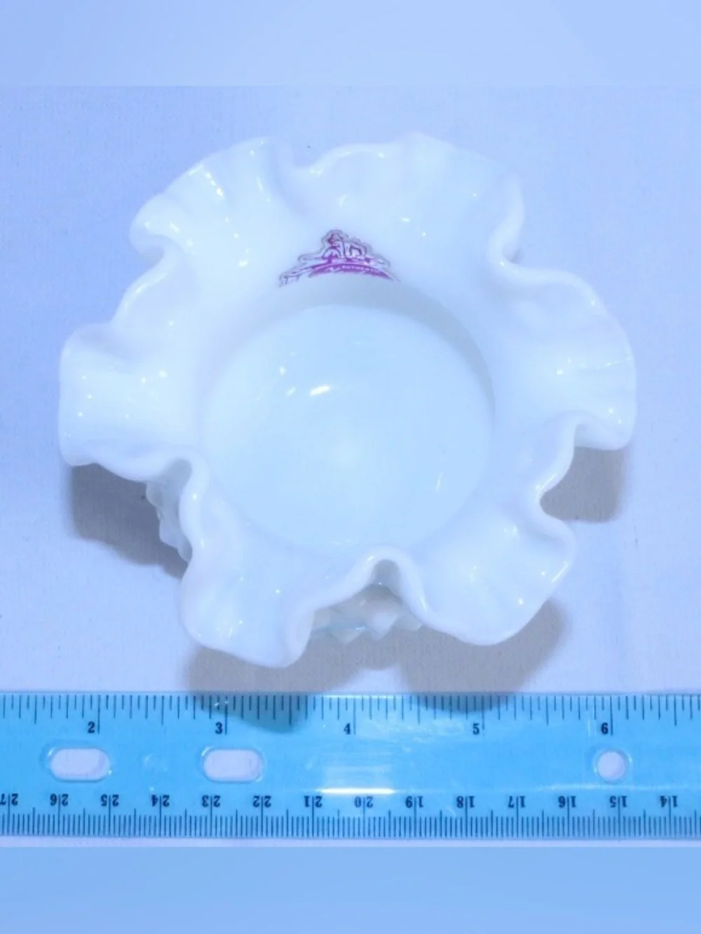 Collectable Vintage Fenton White Milk Glass Hobnail Rose Bowl Vase